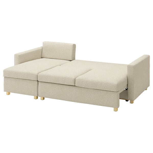 SALTSJÖBADEN Funda sofá cama 3c chaiselongue, Vittangi beige/blanco