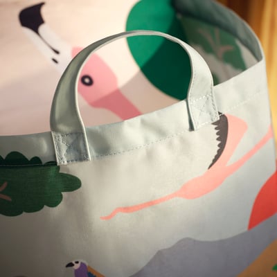 SANDLÖPARE Bolsa de almacenaje, multicolor/sabana