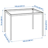 SANDSBERG Estructura para mesa, negro, 110x67x73 cm