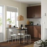 SANDSBERG Juego de comedor 2 sillas, negro negro/blanco, 67x67 cm