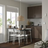 SANDSBERG Juego de comedor con 4 sillas, negro negro/blanco, 110x67 cm