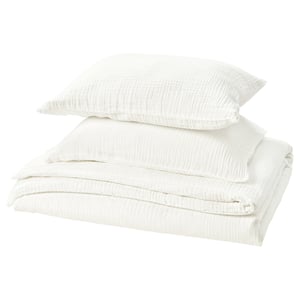 SCHERSMIN Funda plumón con 2 fundas almohada, blanco, 240x220/50x60 cm
