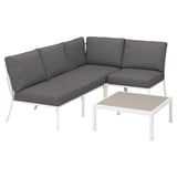 SEGERÖN Conjunto 3 plazas, ext blanco/beige/Frösön/Duvholmen gris osc