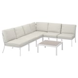 SEGERÖN Juego living terraza 5 personas, ext blanco/Frösön/Duvholmen beige
