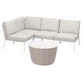 SEGERÖN / LÅGASKÄR Conjunto 3 plazas, ext blanco/beige/Frösön/Duvholmen beige
