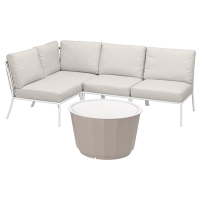 SEGERÖN / LÅGASKÄR Conjunto 3 plazas, ext blanco/beige/Frösön/Duvholmen beige