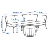 SEGERÖN / LÅGASKÄR Conjunto 3 plazas, ext blanco/beige/Frösön/Duvholmen beige