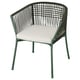 SEGERÖN Silla con apoyabrazos para terraza, verde oscuro/Frösön/Duvholmen beige