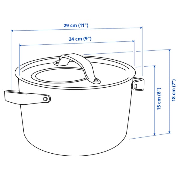 SENSUELL Olla con tapa, acero inoxidable/gris, 5.5 l
