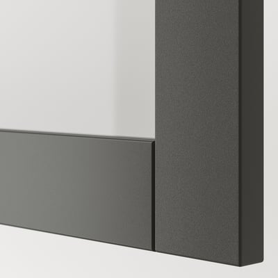 SINDVIK Puerta de vidrio, Gris oscuro/vidrio incoloro, 60x64 cm