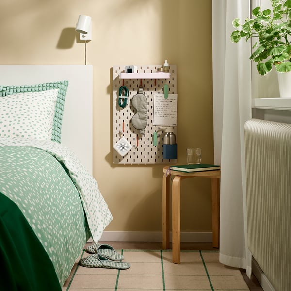 SKÅDIS Organizador de pared, beige/rosado, 36x56 cm