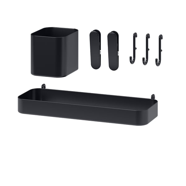 SKÅDIS Set de accesorios, 7 piezas, negro