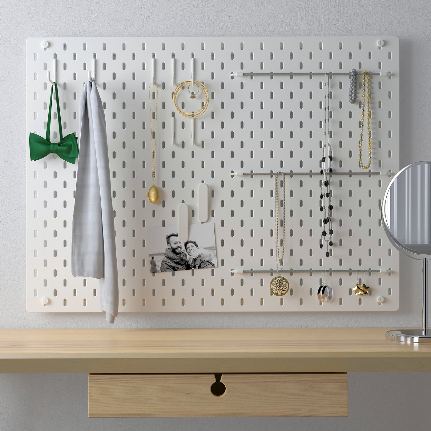 SKÅDIS Set organizador de pared, blanco, 76x56 cm - IKEA Chile