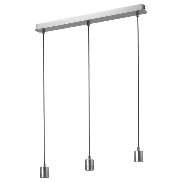 SKAFTET Montura lámpara de techo, 3 cables, niquelado rectángulo