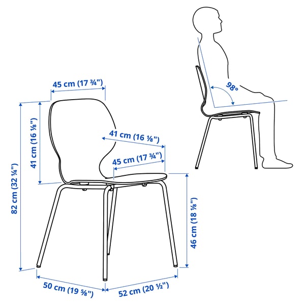 SKÅLSTA Silla, chapa roble/metal tubular/negro grisáceo