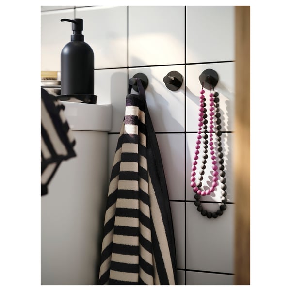 SKOGHALL Perchas autoadhesivas, negro