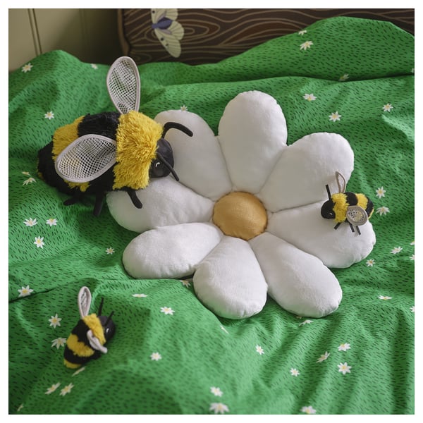 SKOGSDUVA Peluche, abejorro/negro amarillo, 21 cm