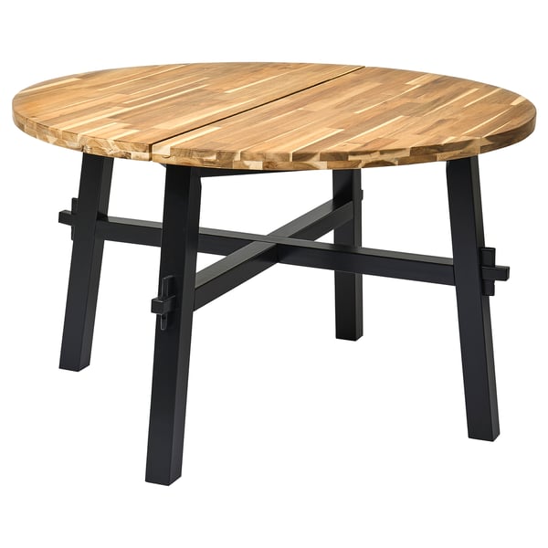 SKOGSTA Mesa de comedor, acacia/negro, 120 cm