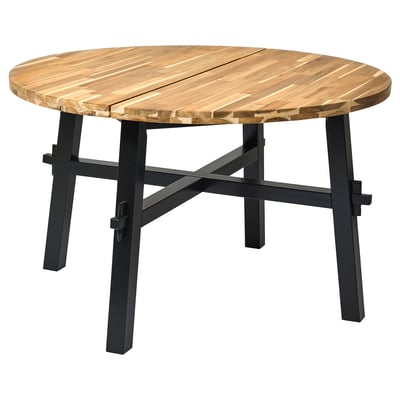 SKOGSTA Mesa de comedor, acacia/negro, 120 cm