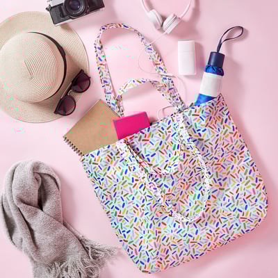 SKYNKE Bolsa para compras, multicolor/con diseño, 45x36 cm