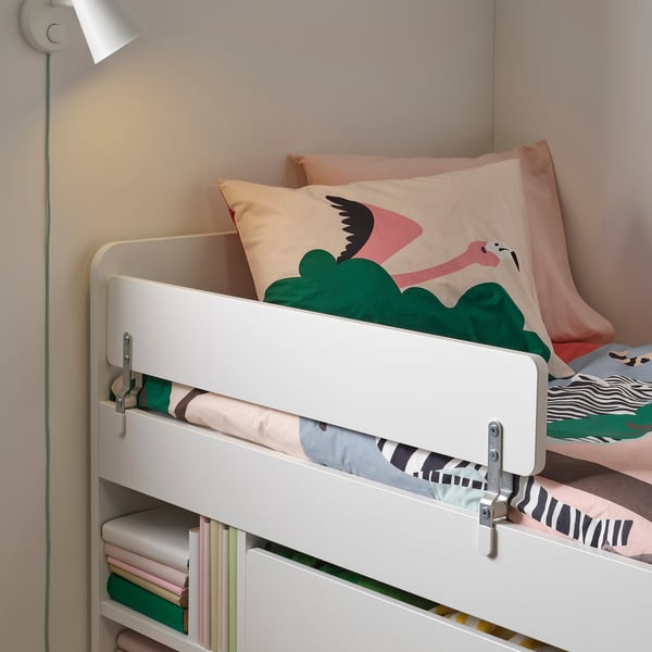 SLÄKT / NATTAPA Estruct cama, almac, baranda+somier, blanco, 90x200 cm