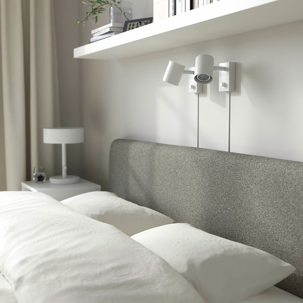 SLATTUM Funda para respaldo de cama, Öreryd gris, 140 cm