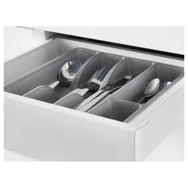 SMÄCKER Bandeja para cubiertos, gris, 31x26 cm
