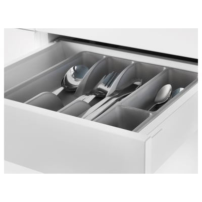 SMÄCKER Bandeja para cubiertos, gris, 31x26 cm