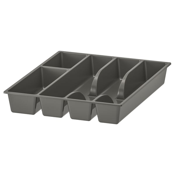 SMÄCKER Bandeja para cubiertos, gris, 31x26 cm