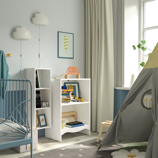 SMÅGÖRA Mudador/estante con 1 repisa, blanco