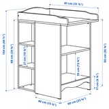SMÅGÖRA Mudador/estante con 2 repisas, blanco