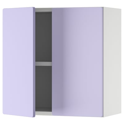 SMÅSTAD Mueble mural, blanco morado/con 1 repisa, 60x32x60 cm