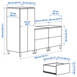 SMÅSTAD / PLATSA Clóset, blanco blanco/con dos cómodas, 180x57x133 cm