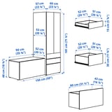 SMÅSTAD / PLATSA Mueble de almacenamiento, blanco abedul/con banco, 150x57x181 cm