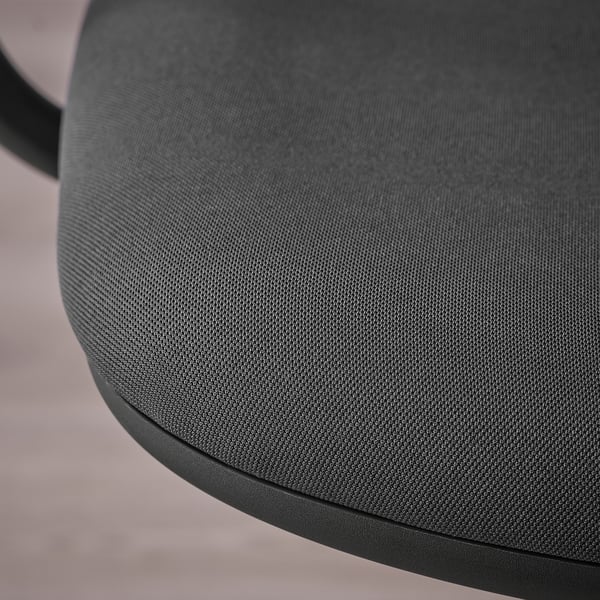 SMÖRKULL Silla escritorio con apoyabrazos, Gräsnäs Gris oscuro