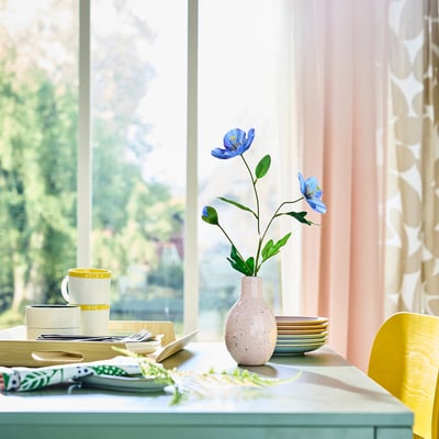 SMYCKA Flor artificial, interior/exterior amapola/azul, 57 cm