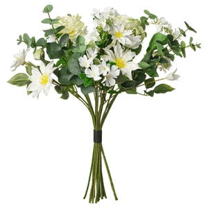 SMYCKA Ramo artificial, interior/exterior/blanco, 60 cm