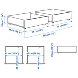 SMYGA Caja de almacenaje para cama, gris claro, 99x91x29 cm