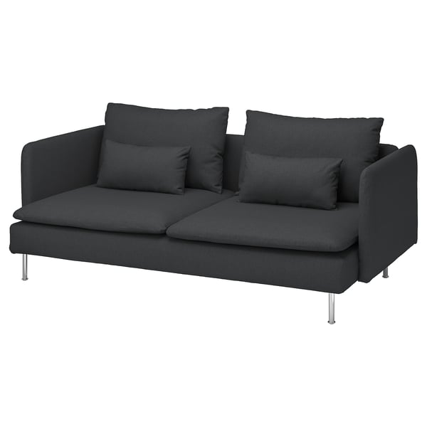 SÖDERHAMN Sofá 3 cuerpos, Fridtuna Gris oscuro