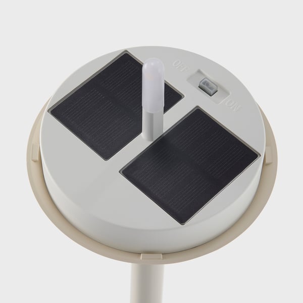 SOLVINDEN Lámpara de pie, energía solar/ext beige