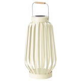 SOLVINDEN Lámpara de pie solar LED, beige/raya, 42 cm