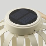 SOLVINDEN Lámpara de pie solar LED, beige/raya, 42 cm