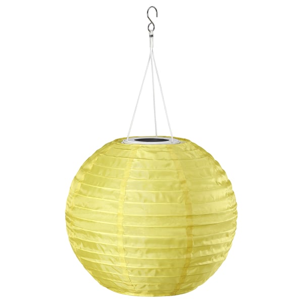 SOLVINDEN Lámpara de techo solar LED, ext globo/amarillo, 30 cm