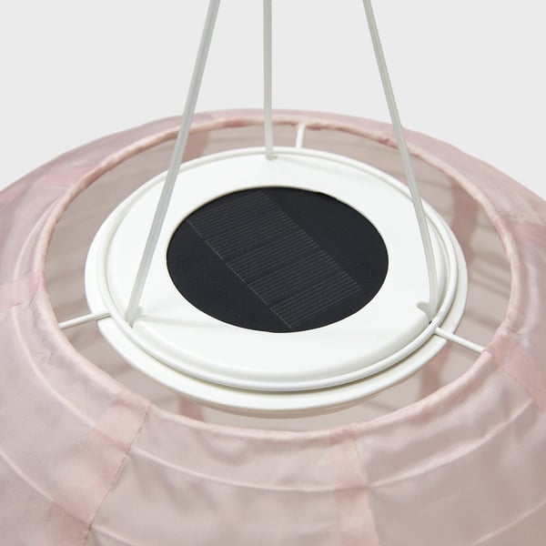 SOLVINDEN Lámpara de techo solar LED, ext globo/rosado, 30 cm