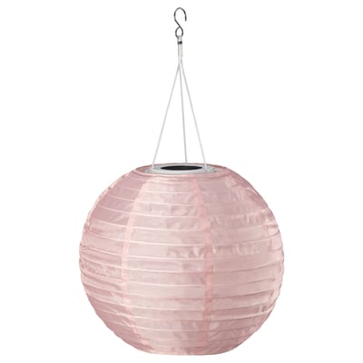 SOLVINDEN Lámpara de techo solar LED, ext globo/rosado, 30 cm