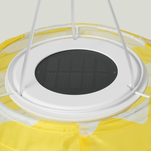 SOLVINDEN Lámpara de techo solar LED, ext ovalado/amarillo olas, 43 cm
