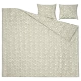 SORGMANTEL Funda plumón con 2 fundas almohada, blanco/verde, 240x220/50x60 cm