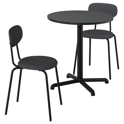 STENSELE / ÖSTANÖ Juego de comedor 2 sillas, gris oscuro gris oscuro/Remmarn gris osc, 70 cm