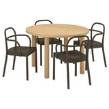 STOCKHOLM 2025 / STOCKHOLM 2025 Juego de comedor con 4 sitiales, chapa roble/café oscuro, 115 cm