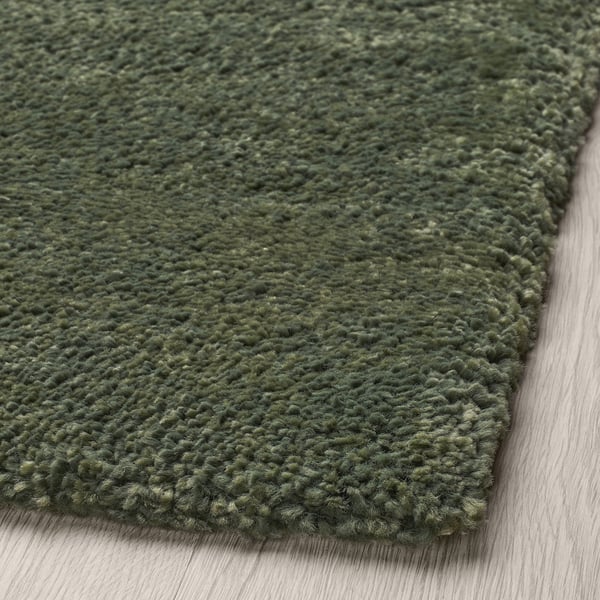 STOENSE Alfombra pelo corto, verde, 170x240 cm